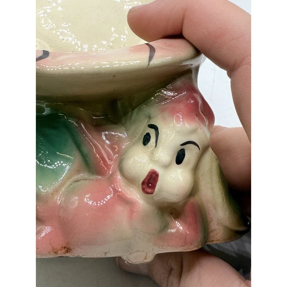 Vintage Mid Century Flower Fairy Planter : Pixie Succulent Planter